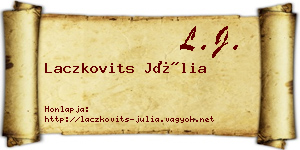 Laczkovits Júlia névjegykártya